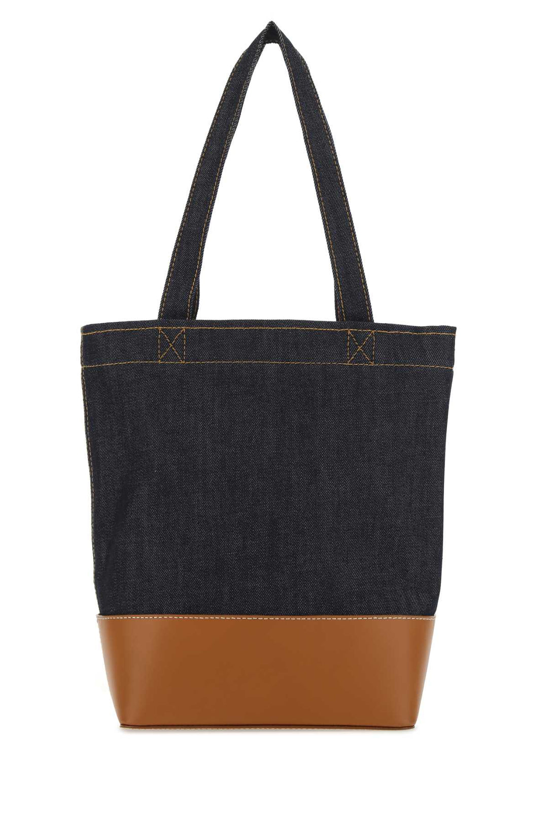 A.P.C. A.p.c. A.p.c. Two Tone Denim And Leather Axelle Shopping Bag-handbag-handb... | Designer Sale | Designer Sale