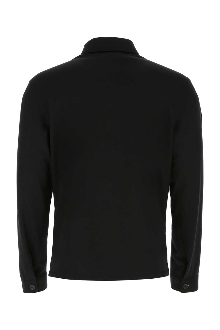 Prada Men Black Wool And Cashmere Shirt