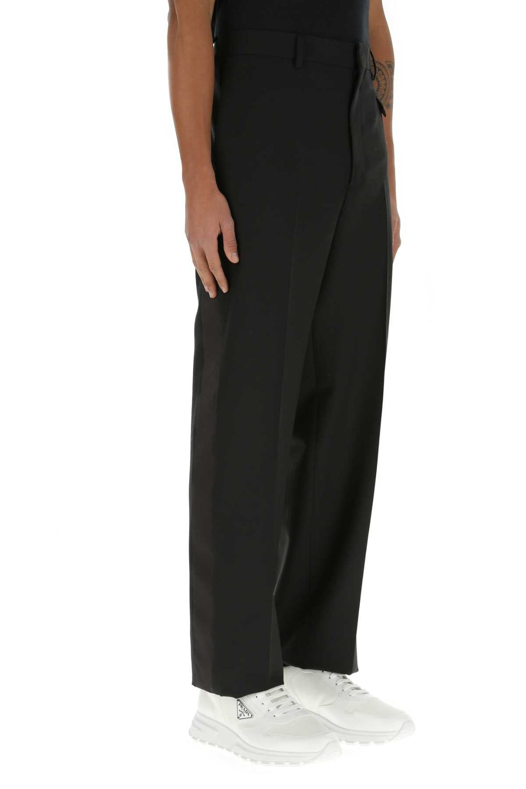 Prada Men Black Wool Blend Pant