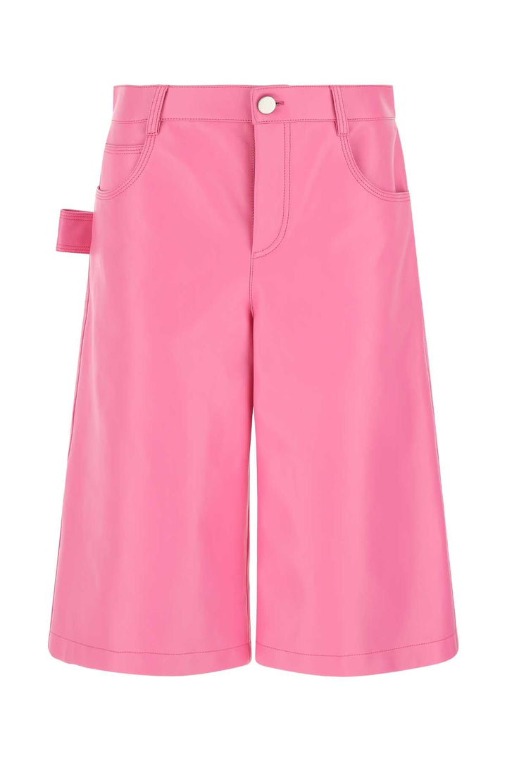 Bottega Veneta Women Pink Nappa Leather Bermuda Shorts