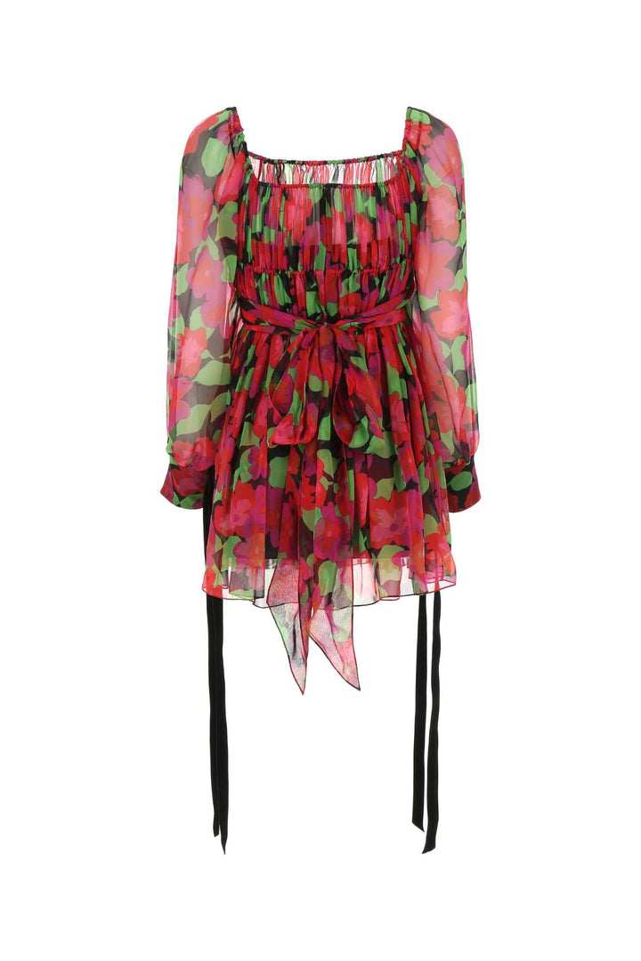 Saint Laurent Women Printed Silk Mini Dress