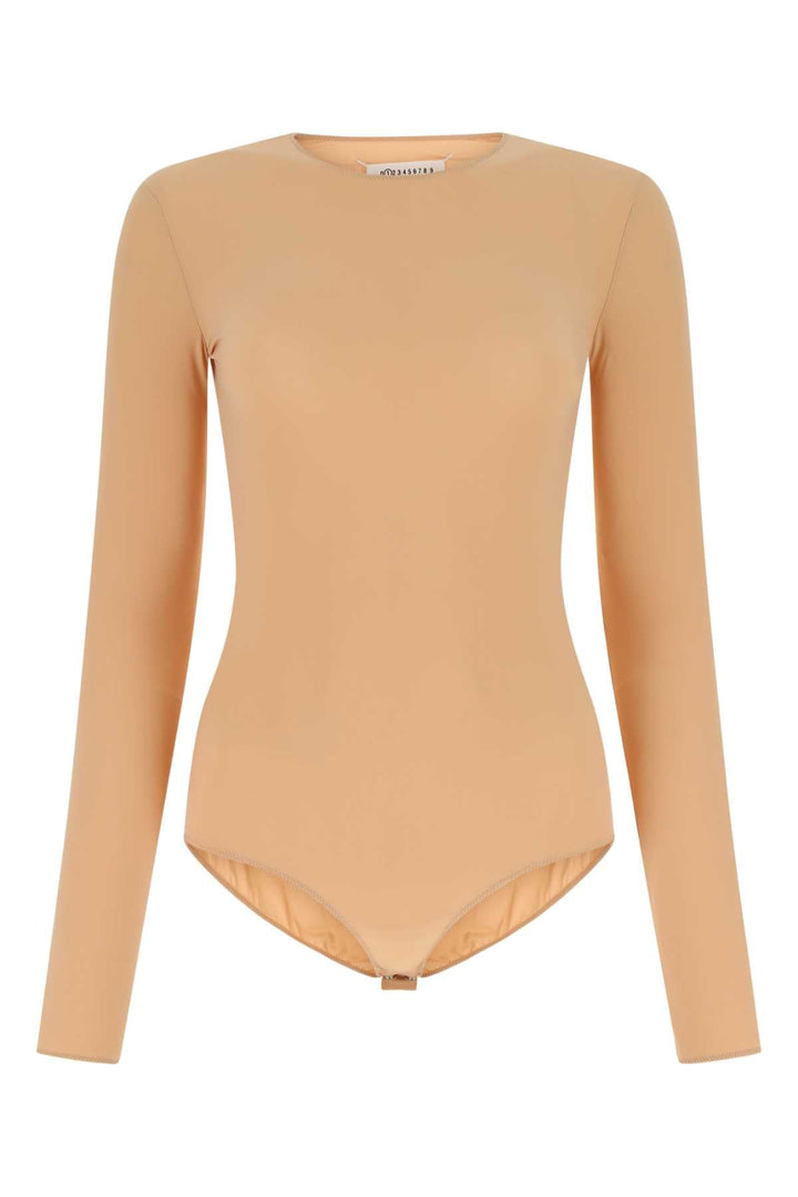 Maison Margiela Women Skin Pink Stretch Nylon Bodysuit
