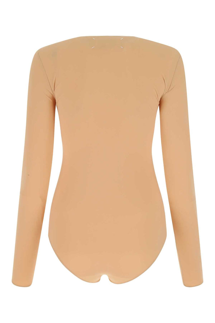 Maison Margiela Women Skin Pink Stretch Nylon Bodysuit
