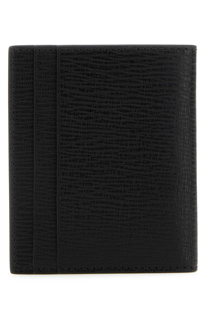Salvatore Ferragamo Men Black Leather Card Holder
