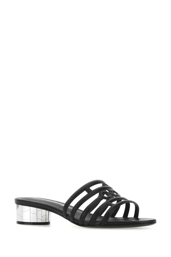 Salvatore Ferragamo Women Black Nappa Leather Finn Mules