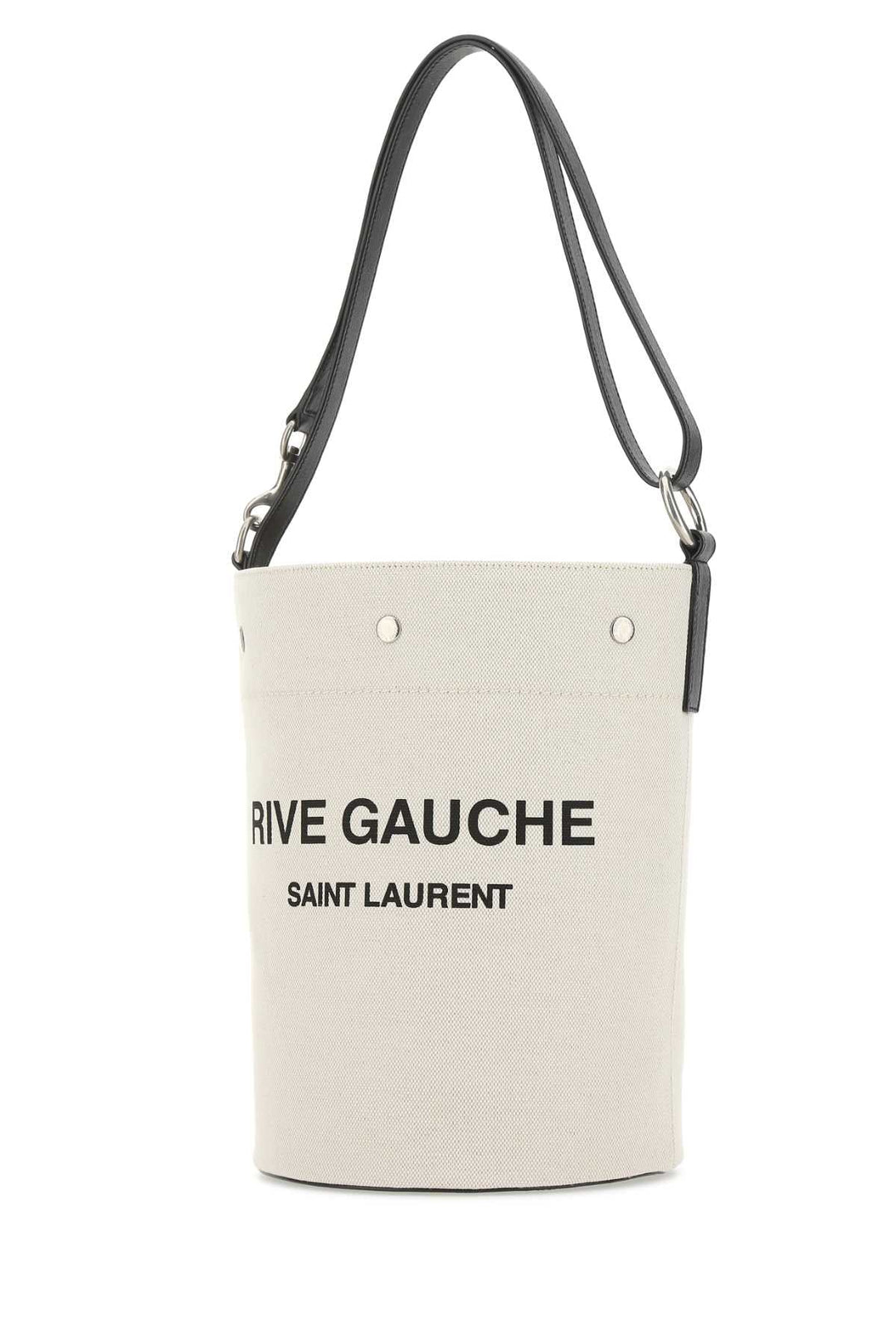 Saint Laurent Men Ivory Canvas Rive Gauche Bucket Bag