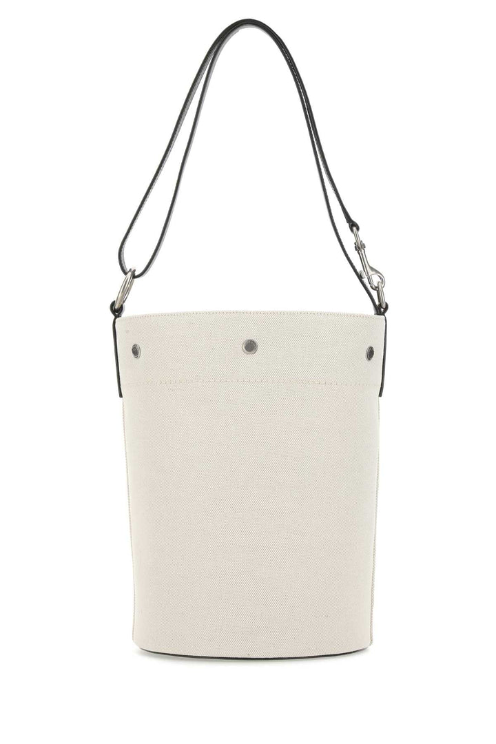 Saint Laurent Men Ivory Canvas Rive Gauche Bucket Bag