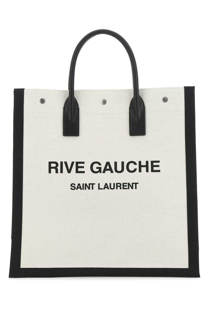 Saint Laurent Men Two-Tone Canvas Rive Gauche Shopping Bag