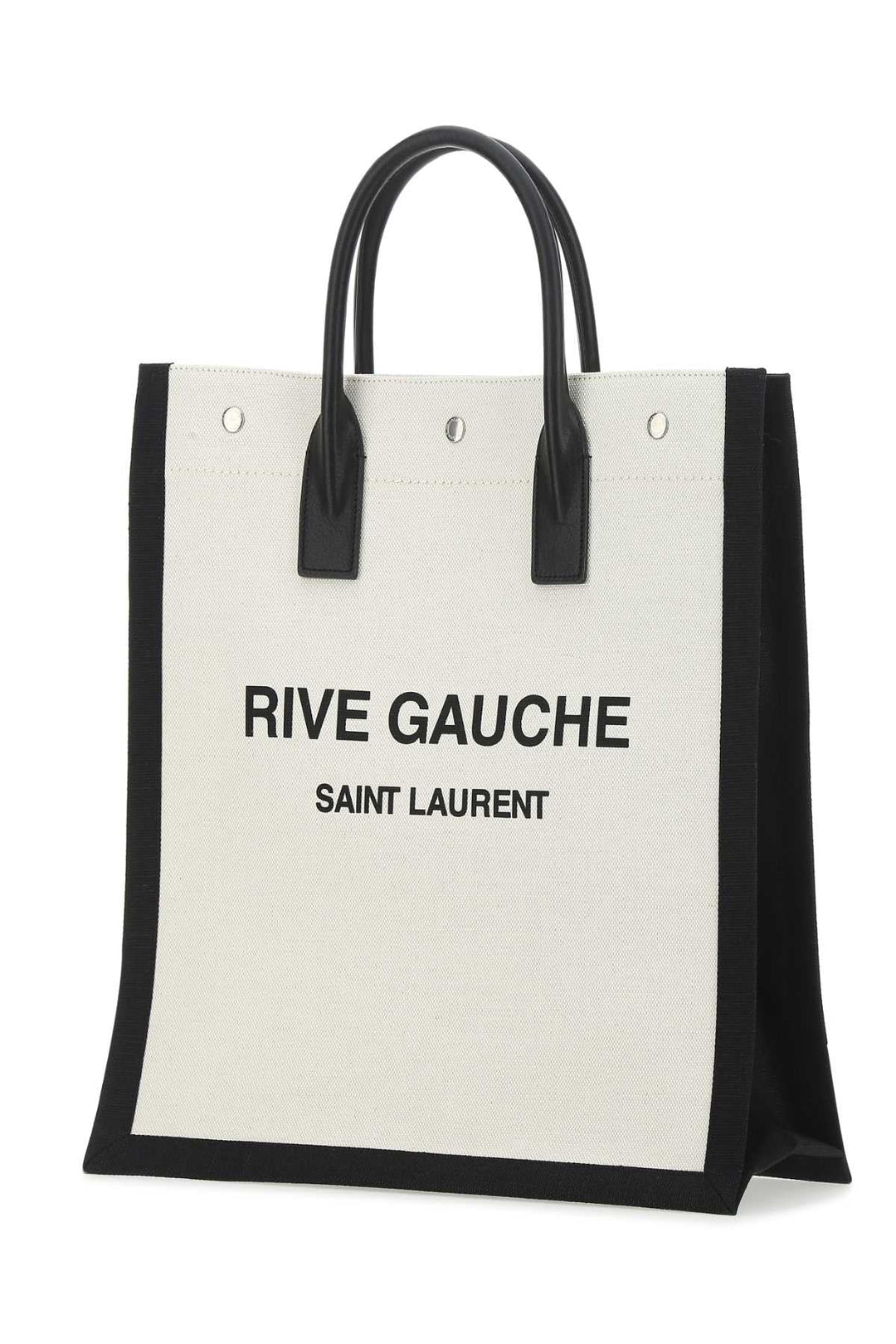 Saint Laurent Men Two-Tone Canvas Rive Gauche Shopping Bag