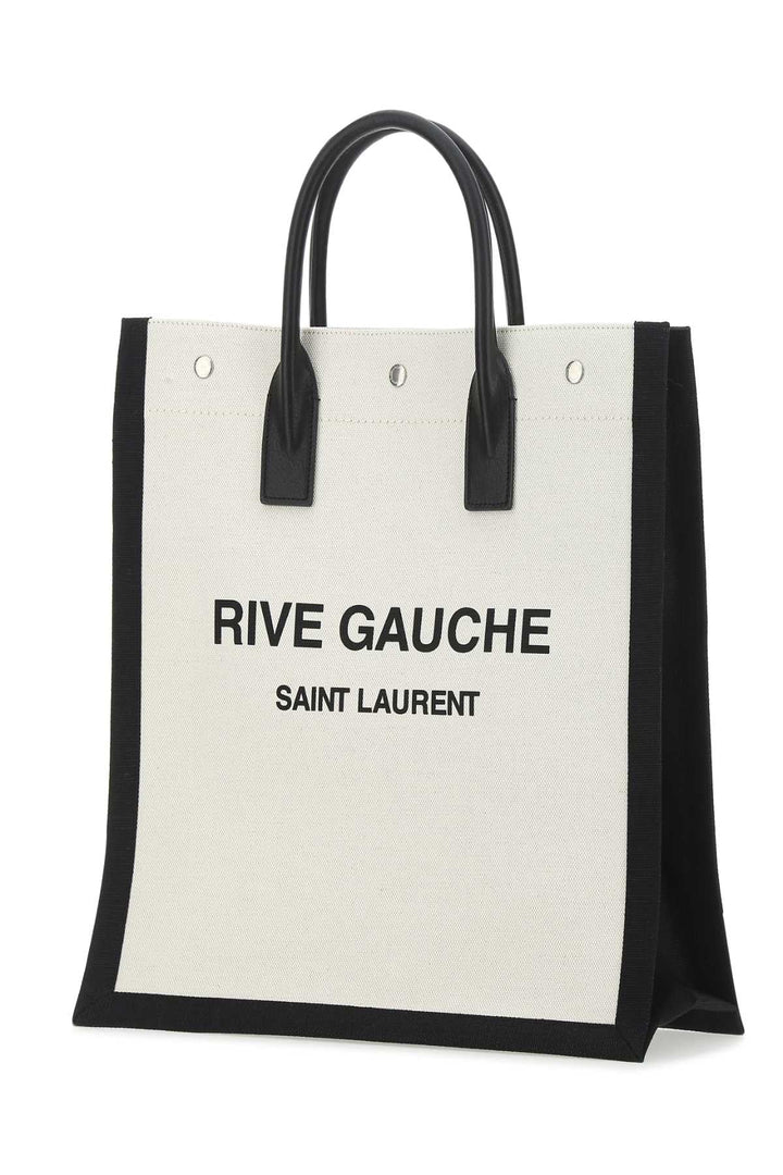 Saint Laurent Men Two-Tone Canvas Rive Gauche Shopping Bag