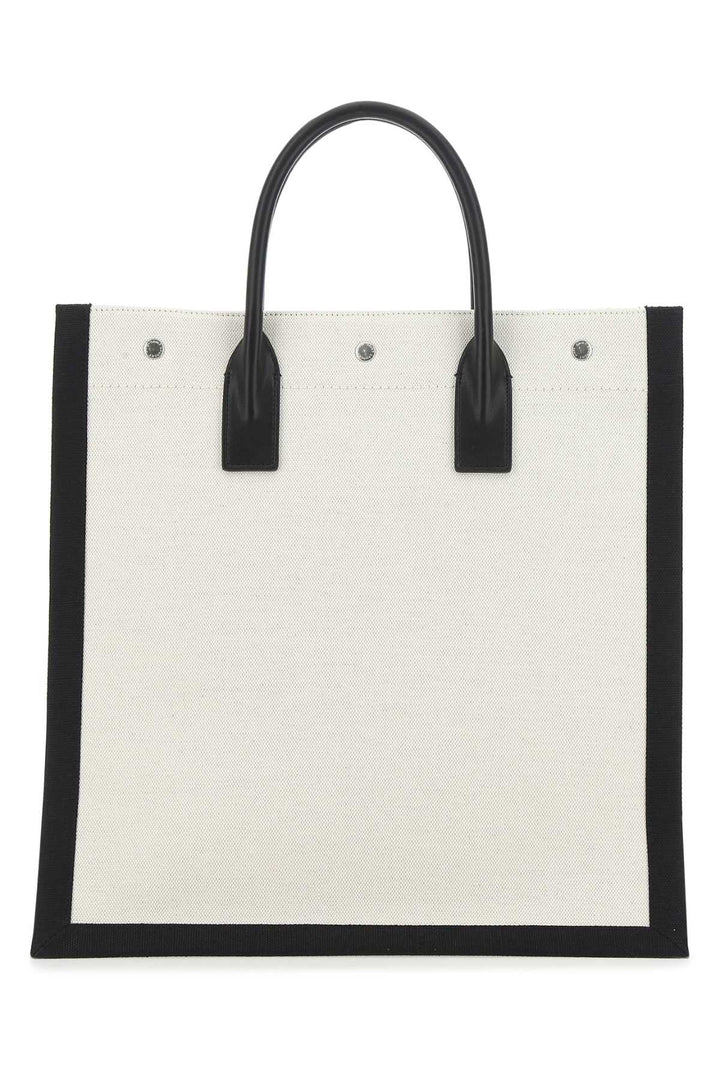 Saint Laurent Men Two-Tone Canvas Rive Gauche Shopping Bag