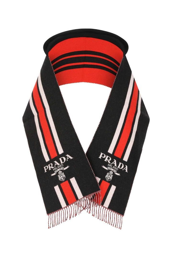Prada Women Embroidered Wool Scarf