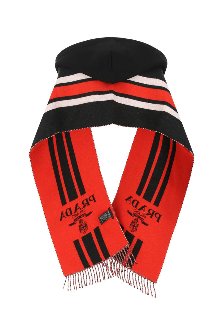 Prada Women Embroidered Wool Scarf
