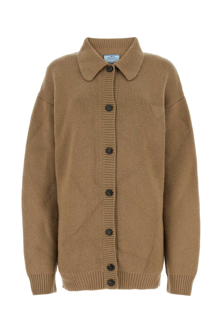 Prada Women Biscuit Cashmere Cardigan