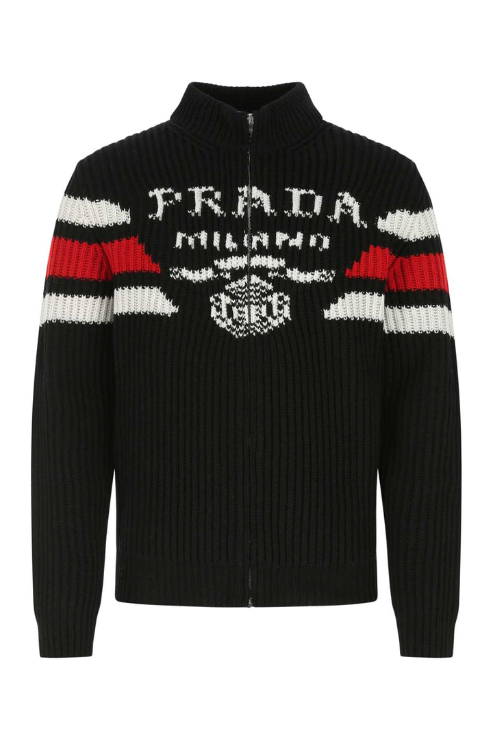 Prada Men Black Cashmere Cardigan