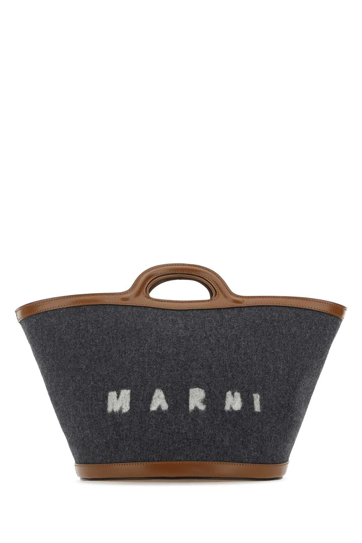 Marni Women Two-Tone Felt And Leather Small Tropicalia Summer Handbag
