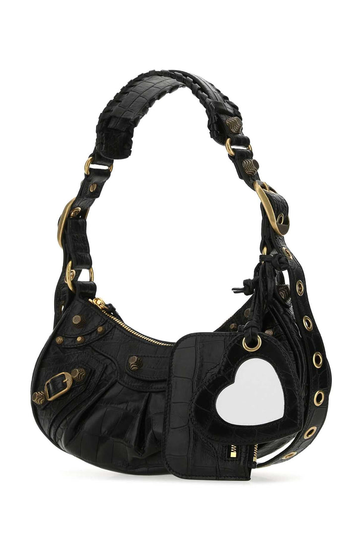 Balenciaga Women Black Leather Le Cagole Xs Shoulder Bag