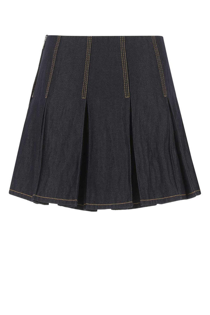 Bottega Veneta Women Dark Blue Denim Mini Skirt