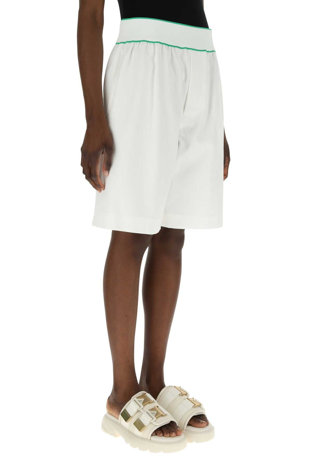 Bottega Veneta Women White Cotton Bermuda Shorts