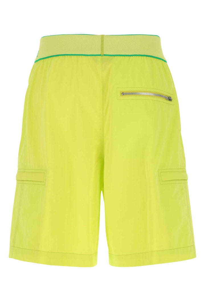 Bottega Veneta Men Acid Green Nylon Bermuda Shorts