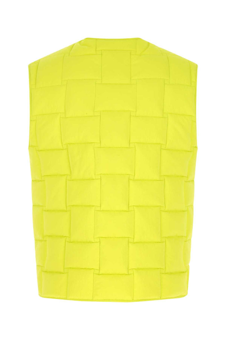 Bottega Veneta Men Fluo Yellow Nylon Padded Vest