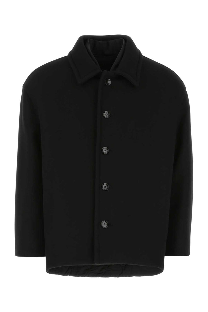 Valentino Garavani Men Black Wool Blend Coat