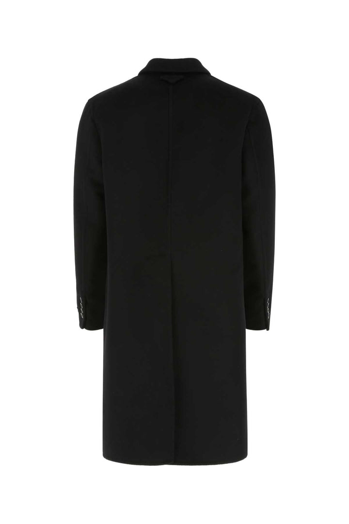 Prada Men Black Wool Blend Coat