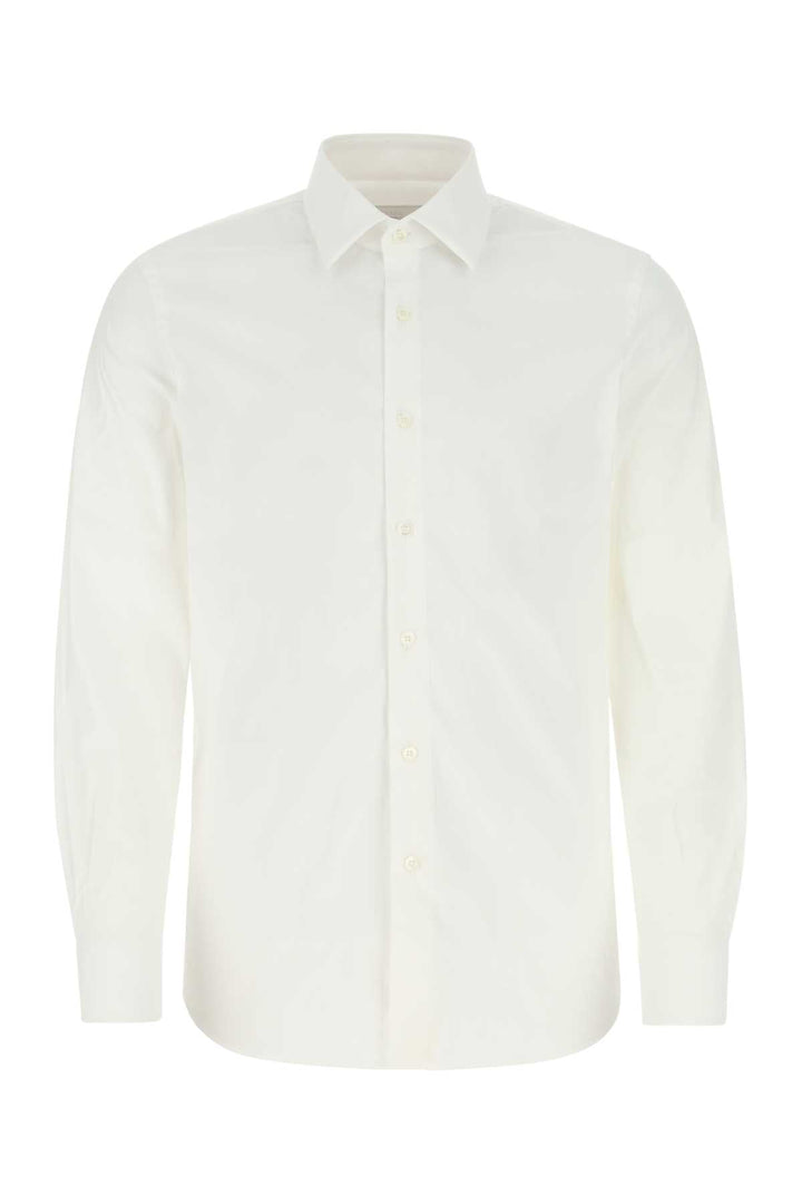 Prada Men White Poplin Shirt