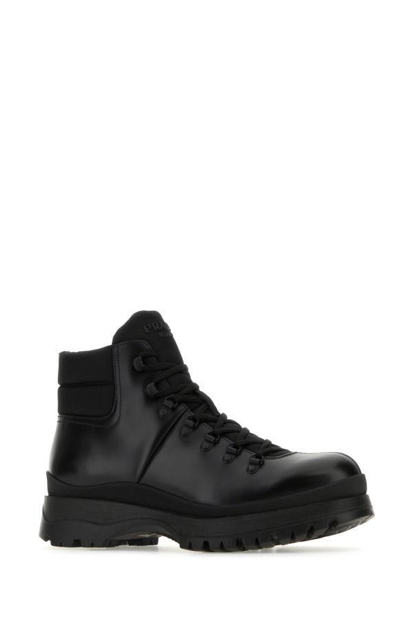 Prada Men Re-Nylon And Leather Brixxen Ankle Boots