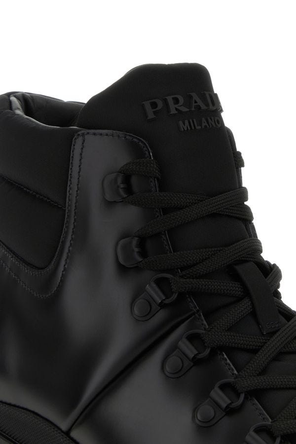 Prada Men Re-Nylon And Leather Brixxen Ankle Boots