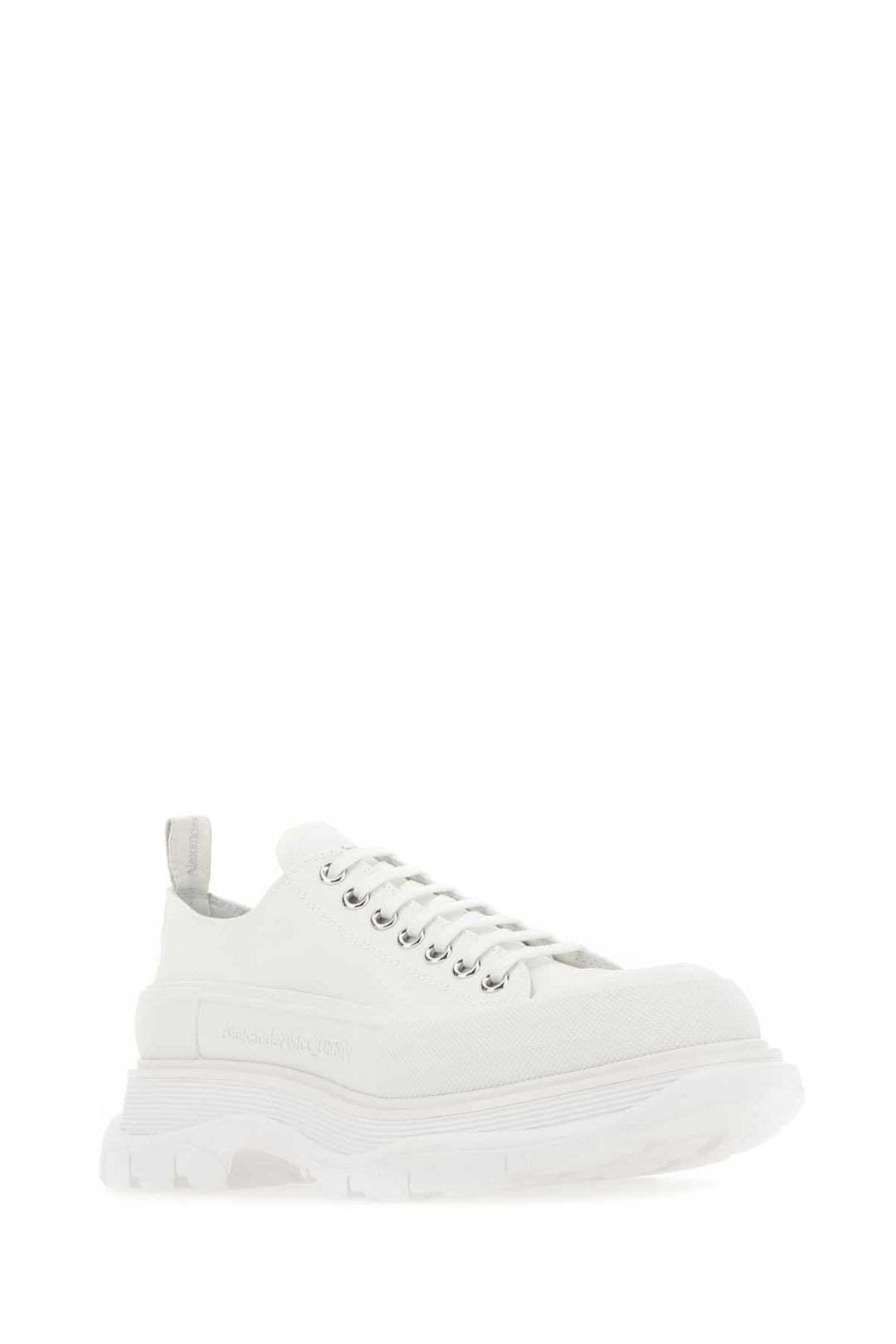 Alexander Mcqueen Men White Canvas Tread Slick Sneakers