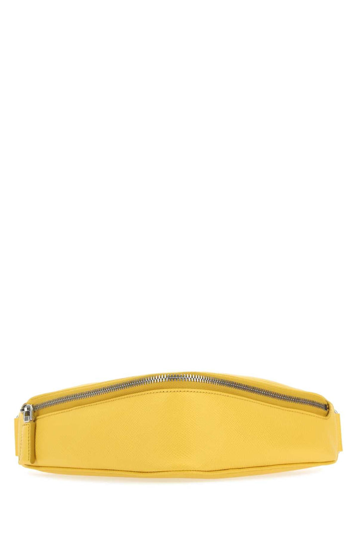 Prada Men Yellow Leather Belt Bag