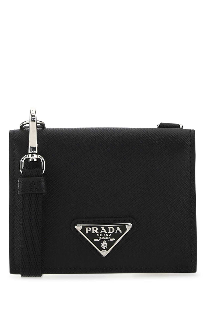 Prada Men Black Leather Cardholder