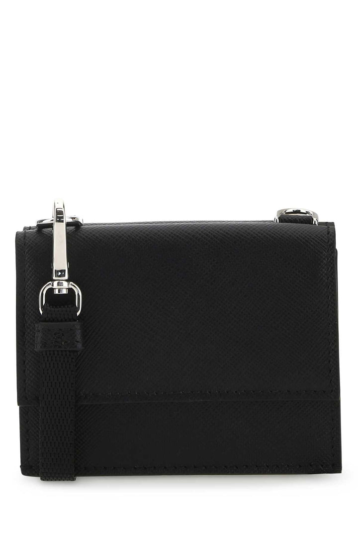 Prada Men Black Leather Cardholder