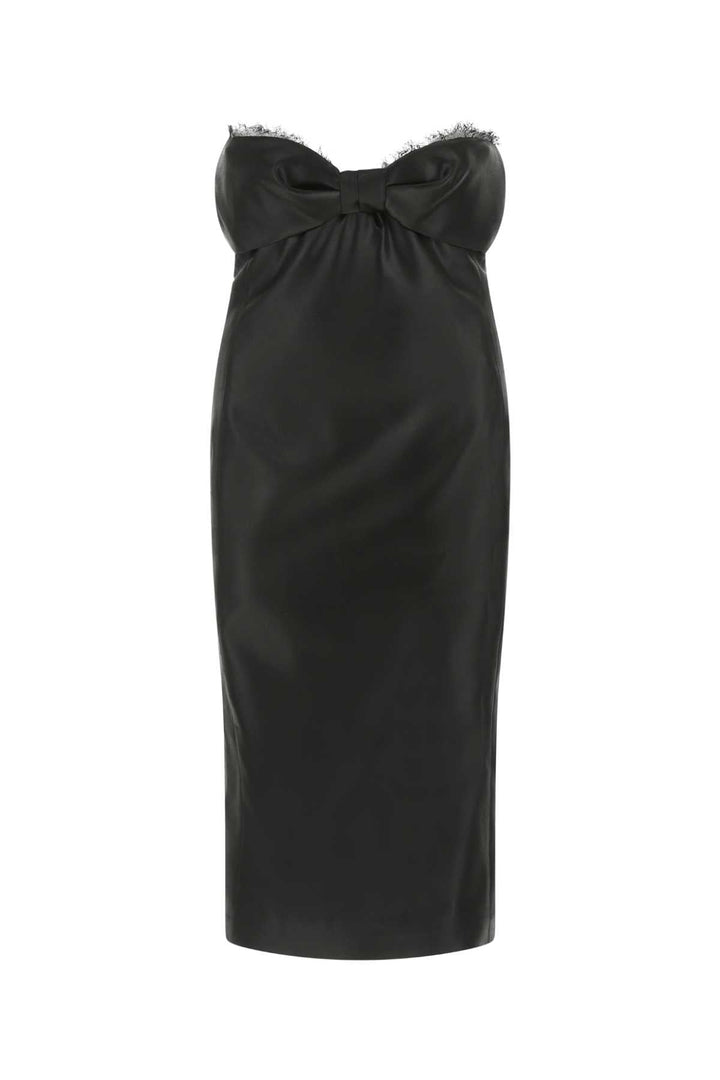 Saint Laurent Women Black Satin Dress