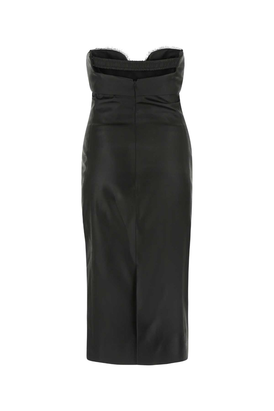 Saint Laurent Women Black Satin Dress