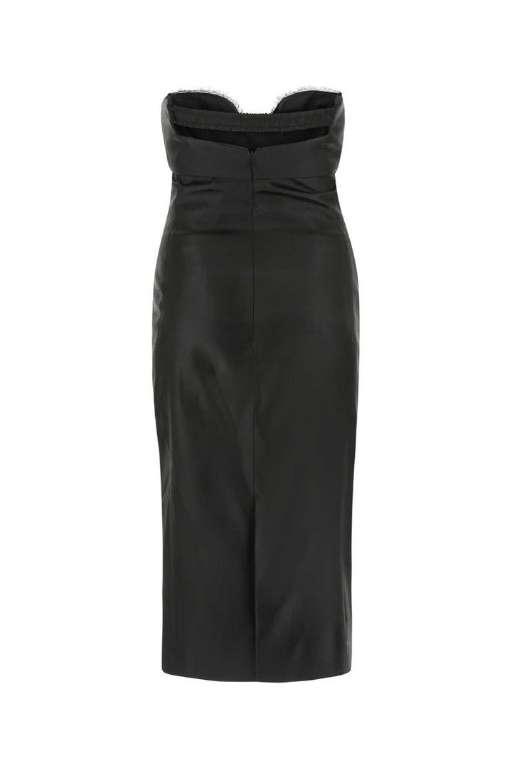 Saint Laurent Women Black Satin Dress