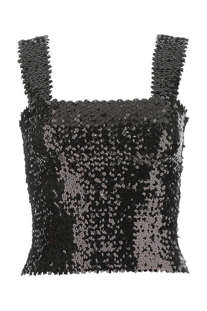 Saint Laurent Women Black Sequins Top