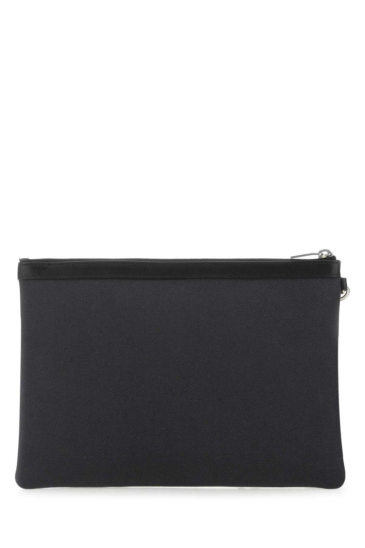 Saint Laurent Men Charcoal Canvas Rive Gauche Clutch