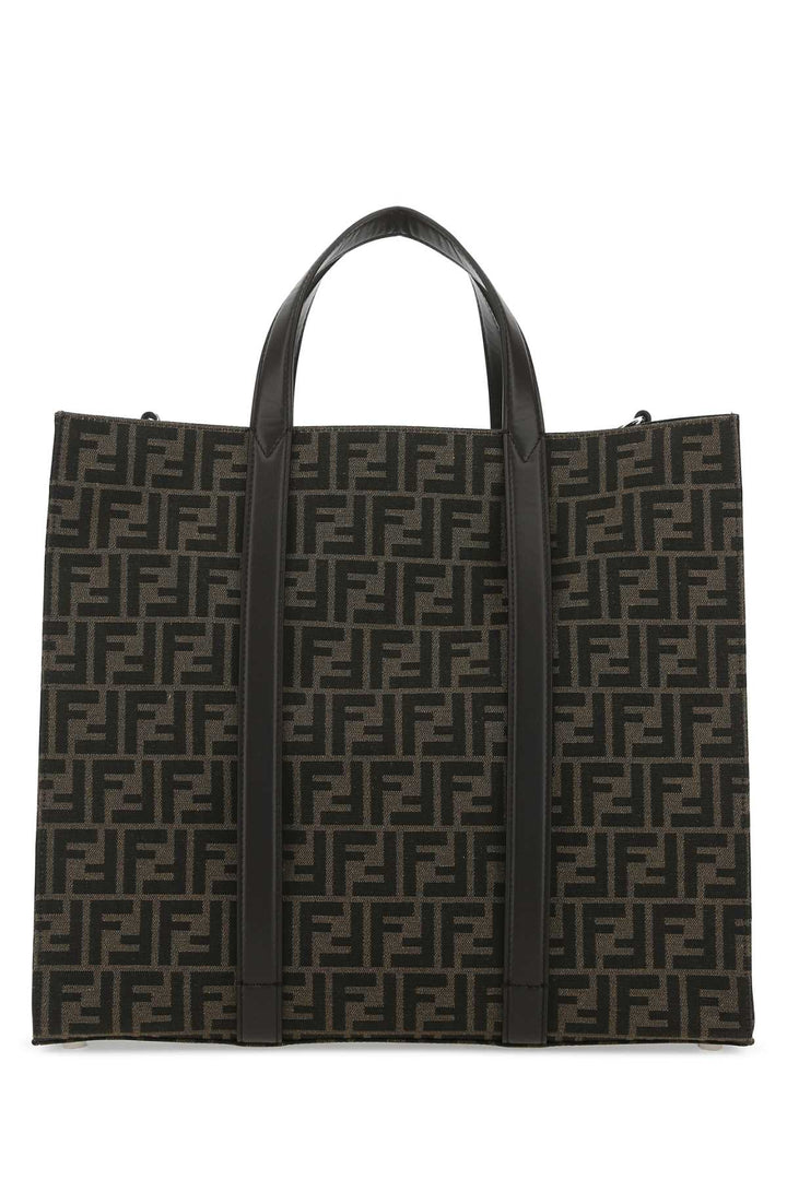 Fendi Men Embroidered Canvas Shopping Bag