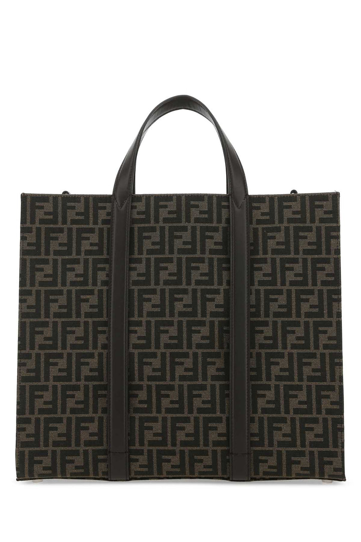 Fendi Men Embroidered Canvas Shopping Bag