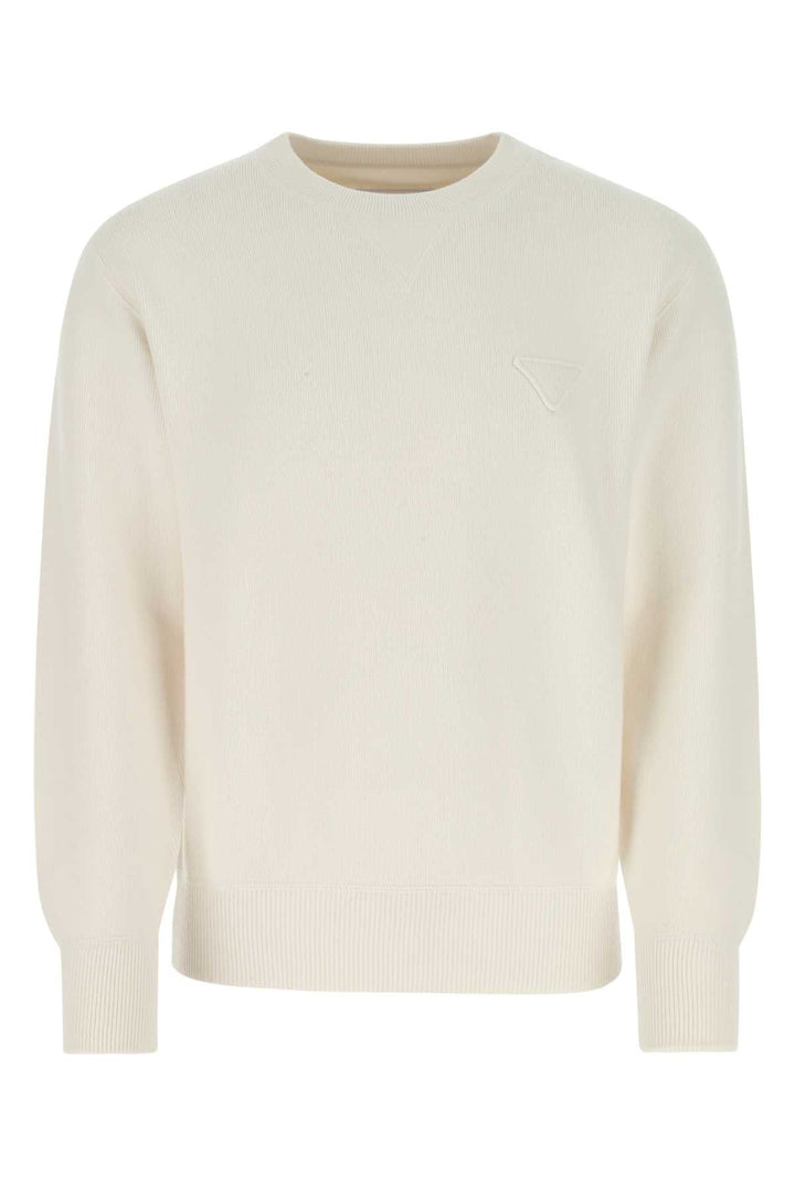 Prada Men Ivory Stretch Cashmere Blend Sweater
