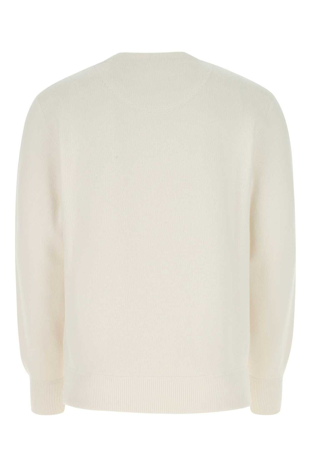 Prada Men Ivory Stretch Cashmere Blend Sweater