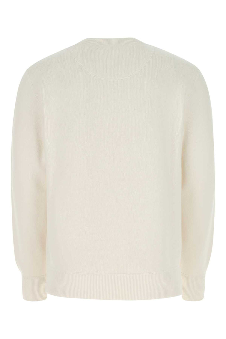 Prada Men Ivory Stretch Cashmere Blend Sweater
