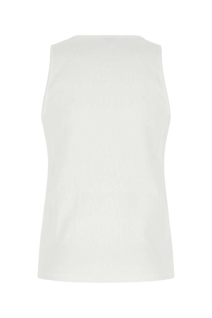 Bottega Veneta Men White Stretch Cotton Tank Top