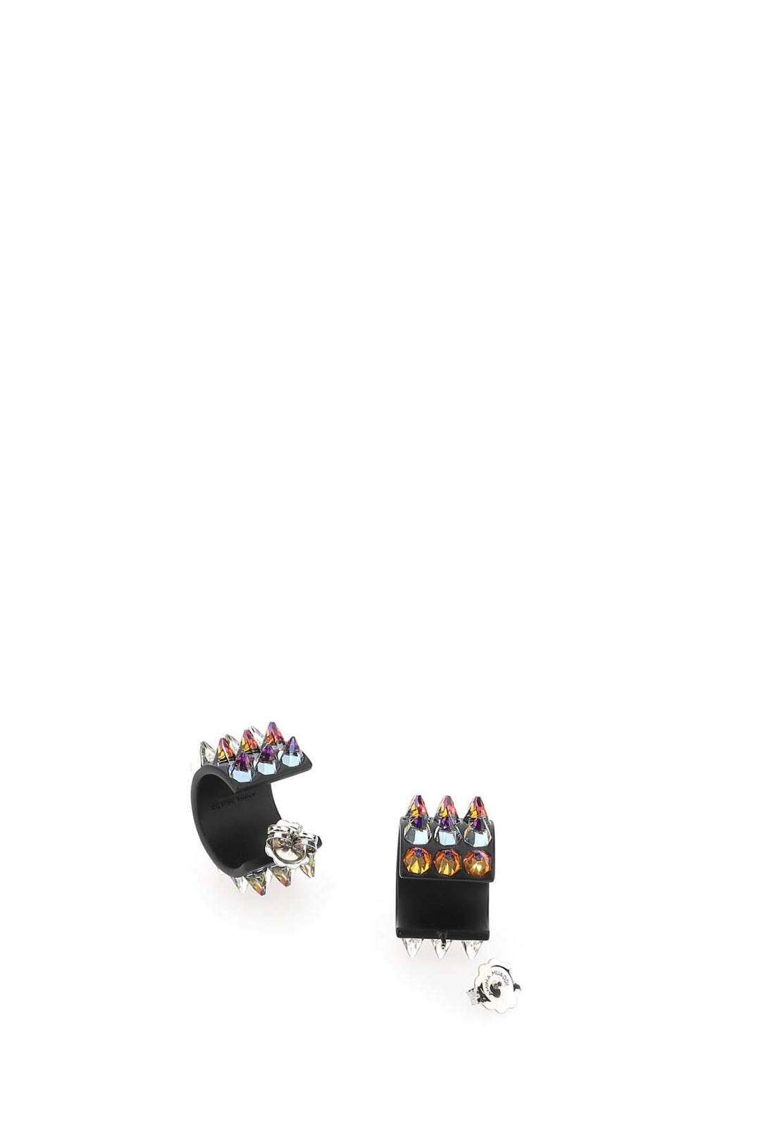 Amina Muaddi Women Embellished Metal Small Karma Earrings