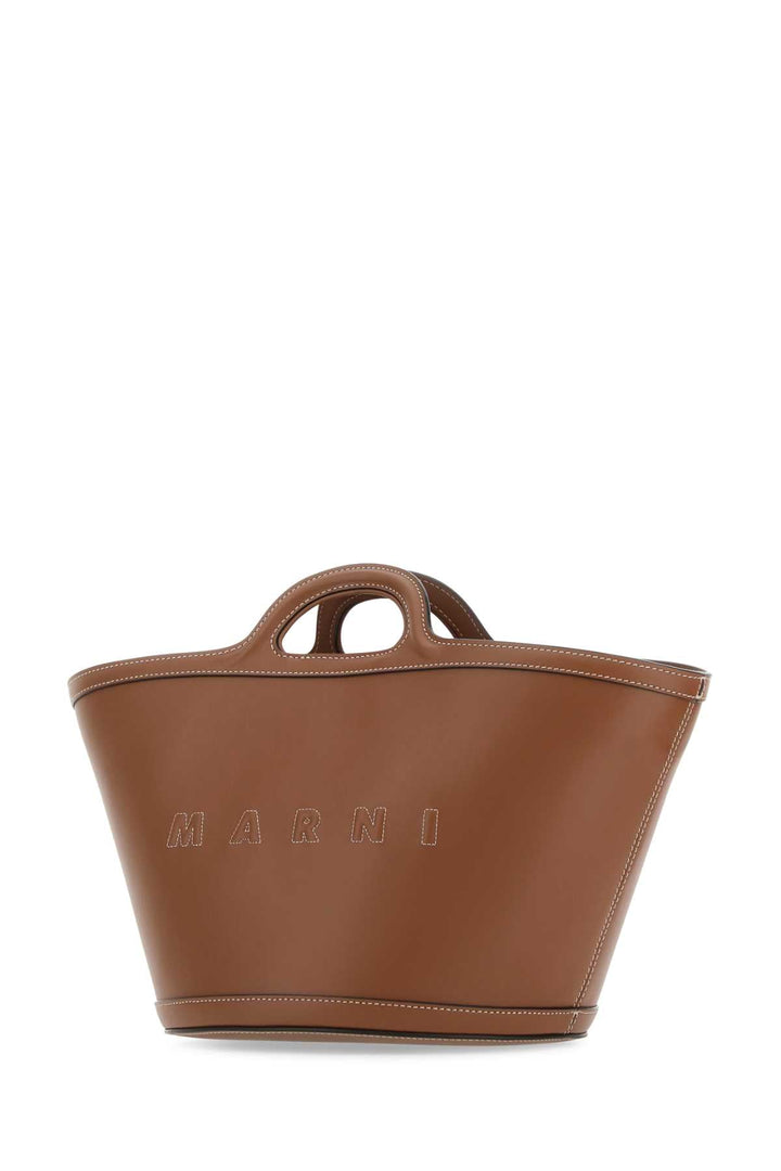 Marni Women Brown Leather Small Tropicalia Handbag