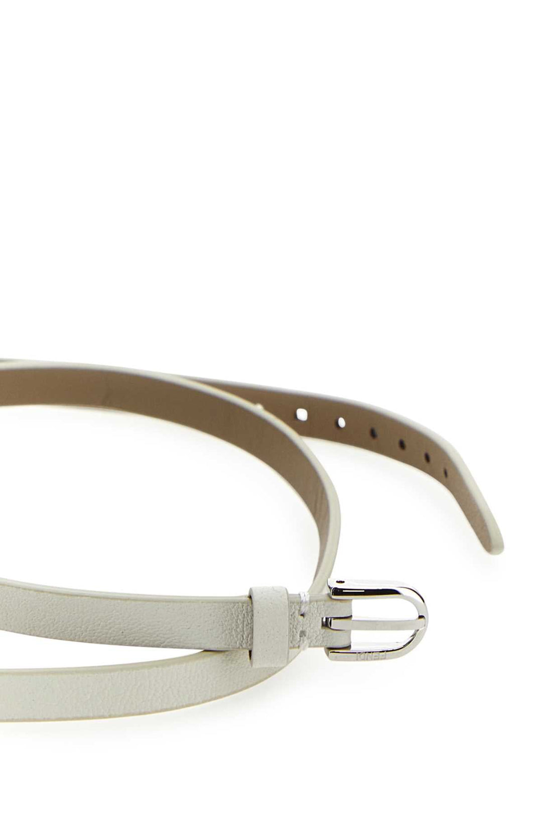 Fendi Women White Leather O Lock Vertical Watch