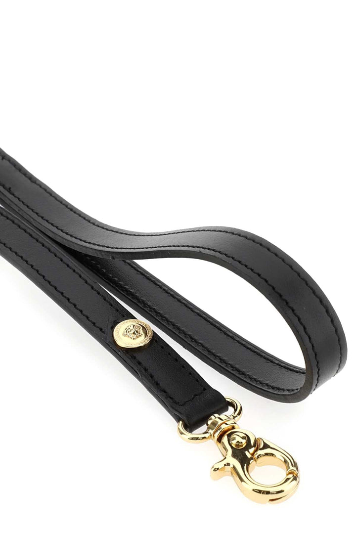 Versace Men Black Leather Medusa Leash