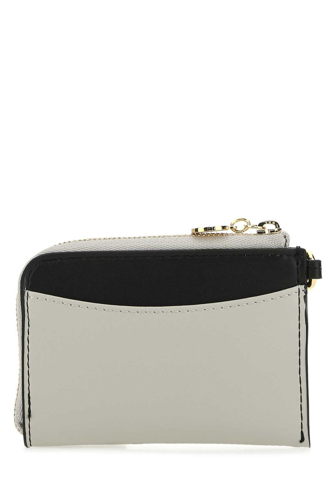 Two-tone wallet with black and gray design on a white background